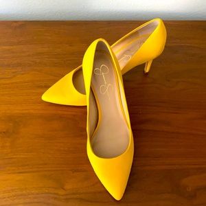 Jessica Simpson Suede yellow heels